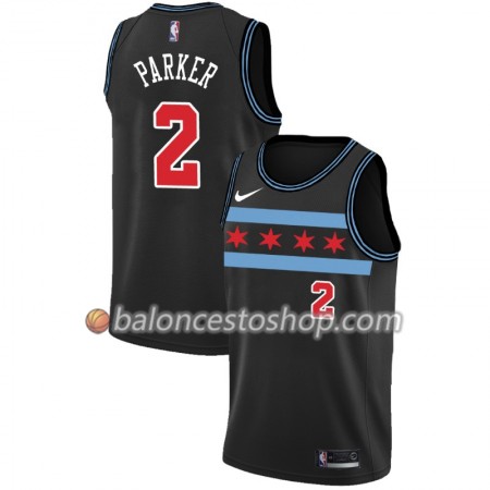 Camiseta Hombre NBA Chicago Bulls Jabari Parker 2 2018-19 Nike City Edition Negro Swingman